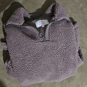 Mauve Sherpa Quarter-Zip Pullover